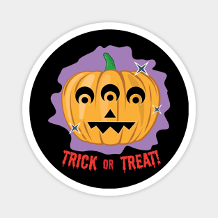 3-eyed Spooky Halloween Pumpkin - Trick or Treat Magnet